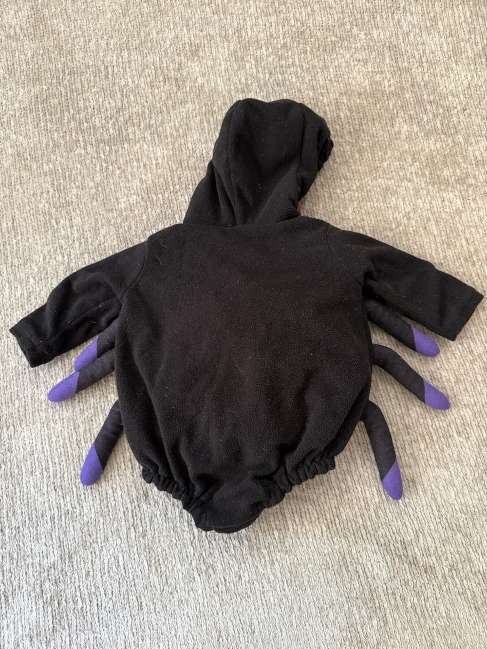 Primark Baby Spider Halloween Costume 0-6 Months Black Purple Hooded Outfit